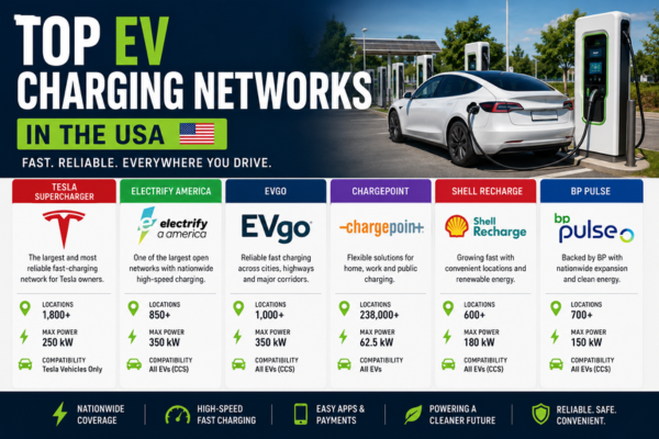 Top EV Charging Networks in the USA: Best Choices for EV Drivers