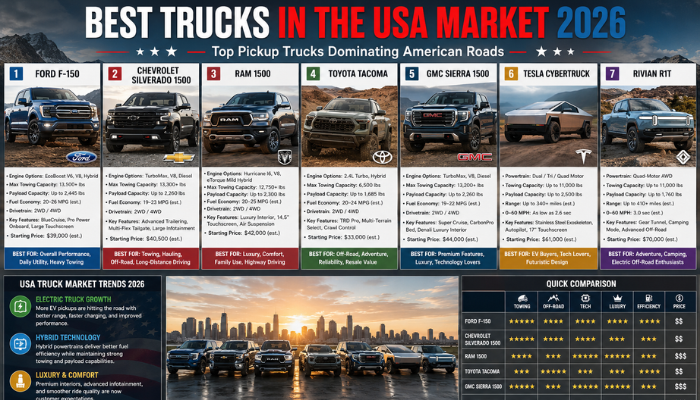 Best Trucks in the USA Market 2026: Top Pickup Trucks Dominating American Roads